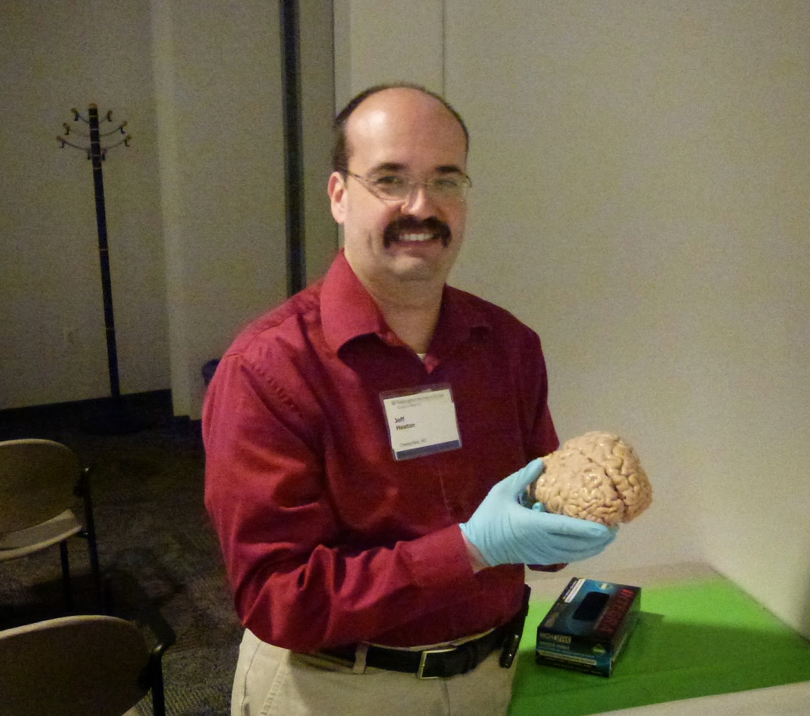 Jeff holding a human brain